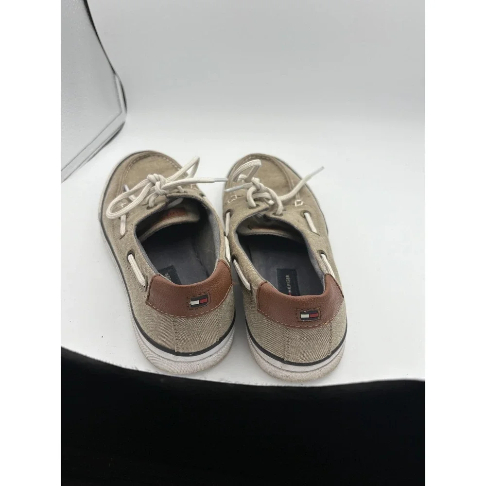 Tommy Hilfiger Shoes Mens Size 7.5 Beige Canvas Boat Deck Sneakers Nautical